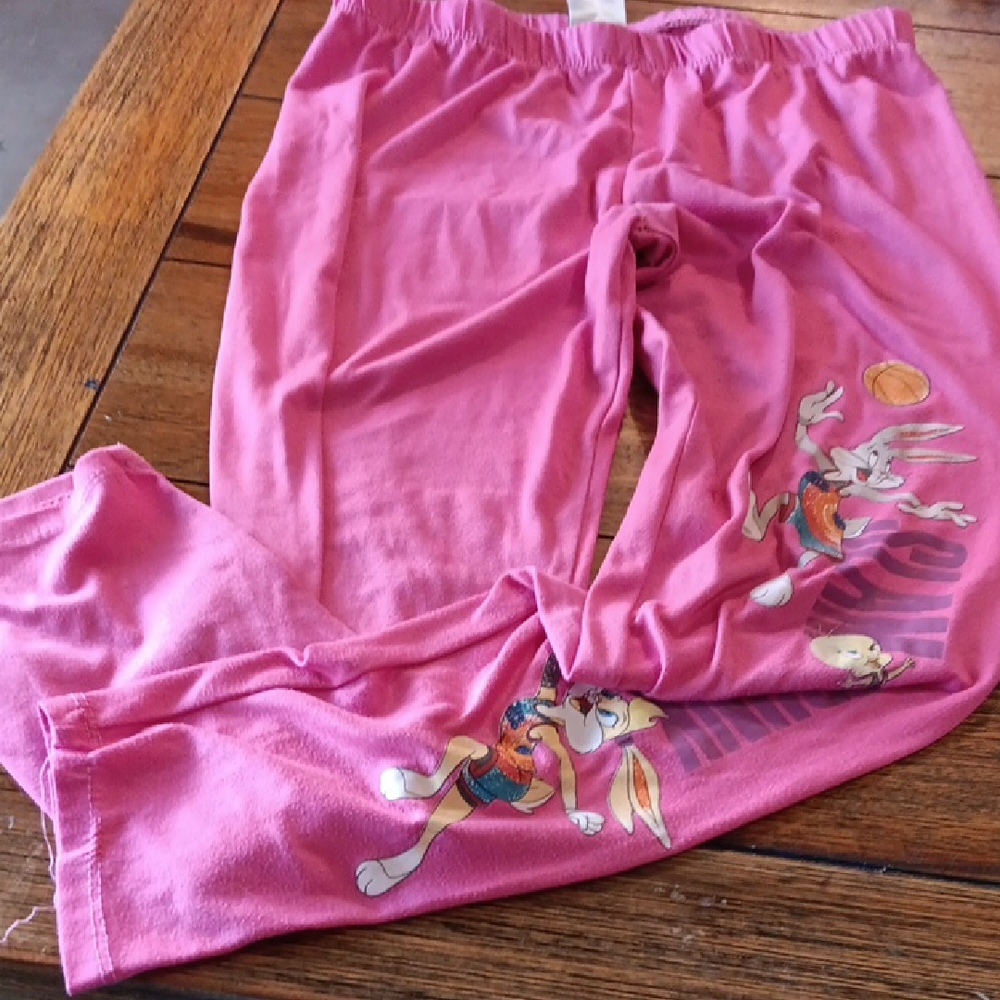 Space Jam Kids Pink Cartoon Pants
